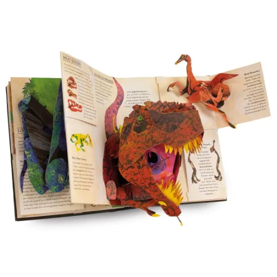 3D Pop Up Dinosaur and Sea Monster Book with Hardcover Binding and Educational  Facts