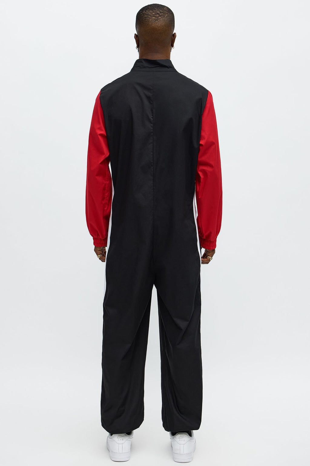 Black Racing Driver Jumpsuit with Front Zipper and Chest Logo
