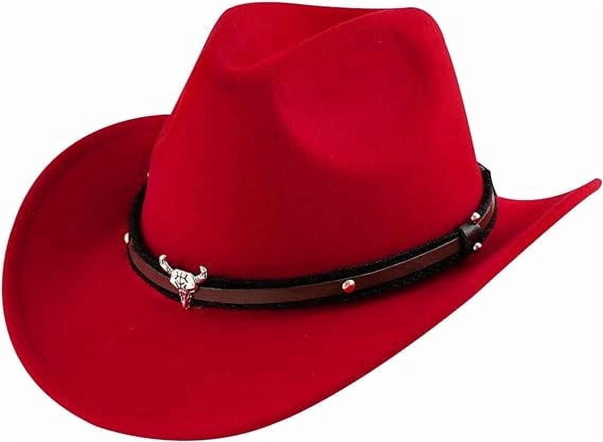 Wowstyle Wide Brim Cowboy Hat for Adult Men Women Cowgirl Hat with Adjustable Leather Band Western Cattleman Cowboy Rodeo Outfit for Outdoor Activities, Parties, Music Festive