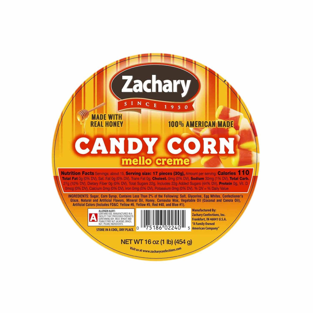 Zachary 16 oz. Candy Corn Tub - Creamy Halloween Candy