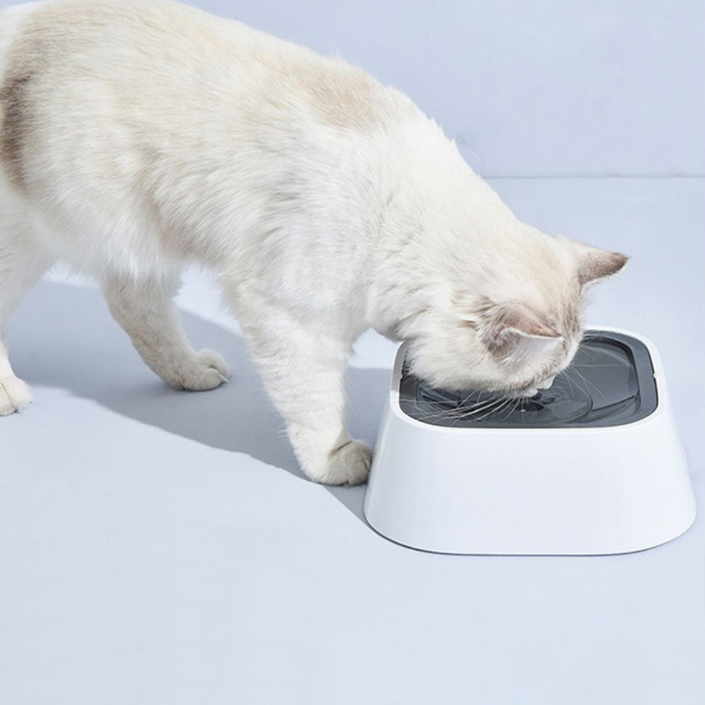 Dog Water Bowl with Floating Disk Control and Non-Slip Base, 1.5  Liter