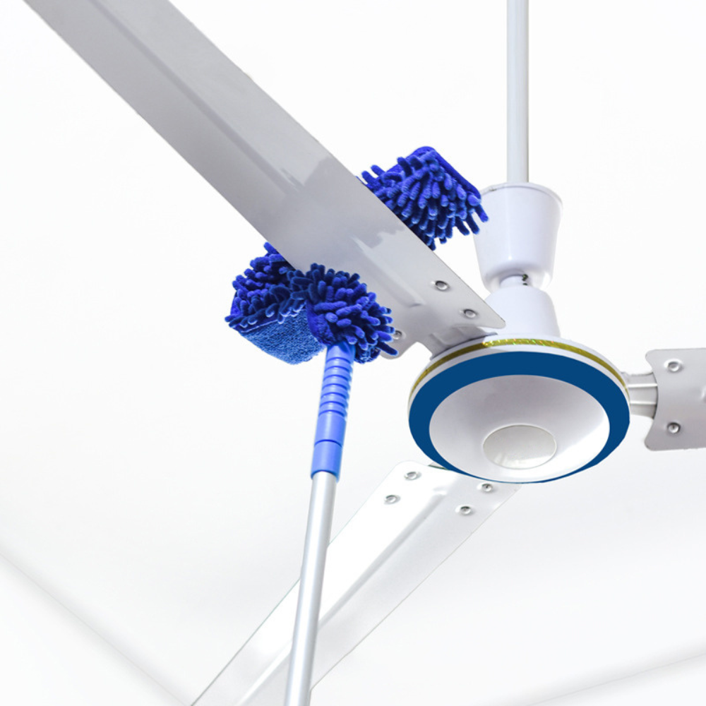 Extendable Ceiling Fan Duster with Bendable Microfiber Head and Aluminum  Pole