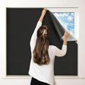 Blackout Window Film with Static Cling and Heat Reduction, Trim-to-Fit Matte Black