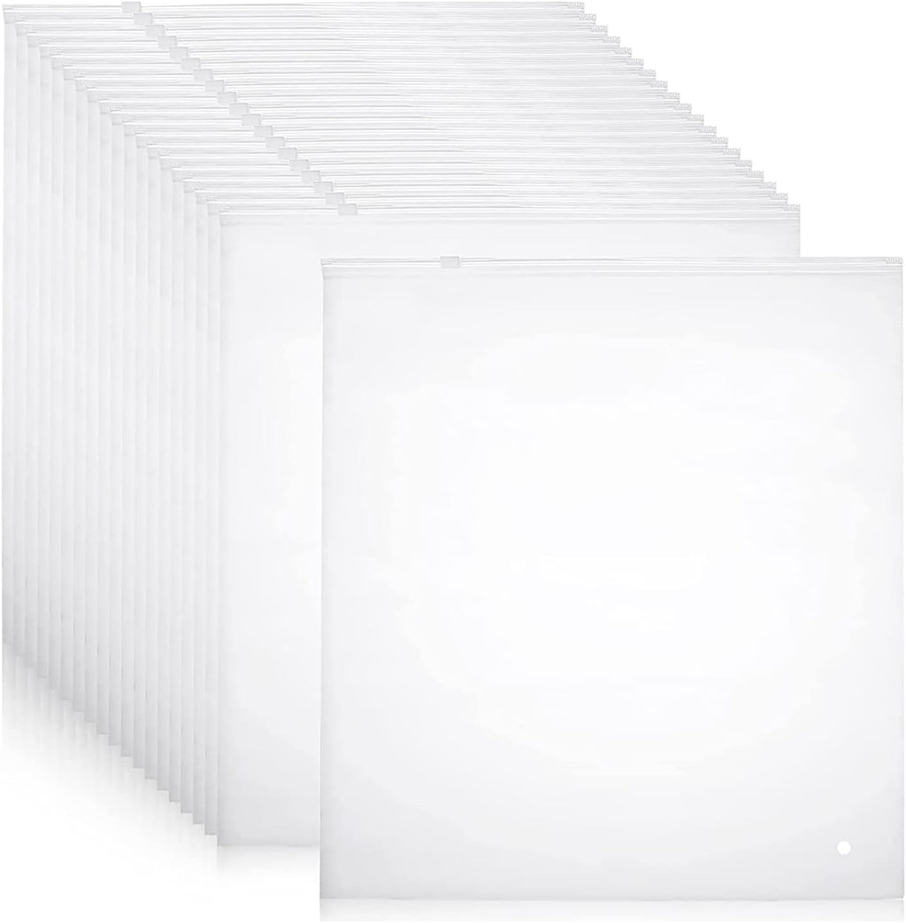 Frosted Zip Storage Bags with Slide Closure and Ventilation Holes, 20-Pack