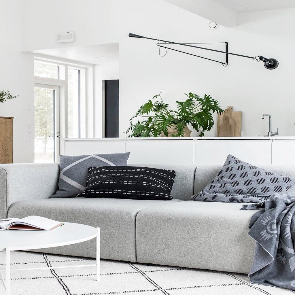Adjustable Wall Lamp with Swinging Arm and Cast Iron Counterweight, 80.7  inches