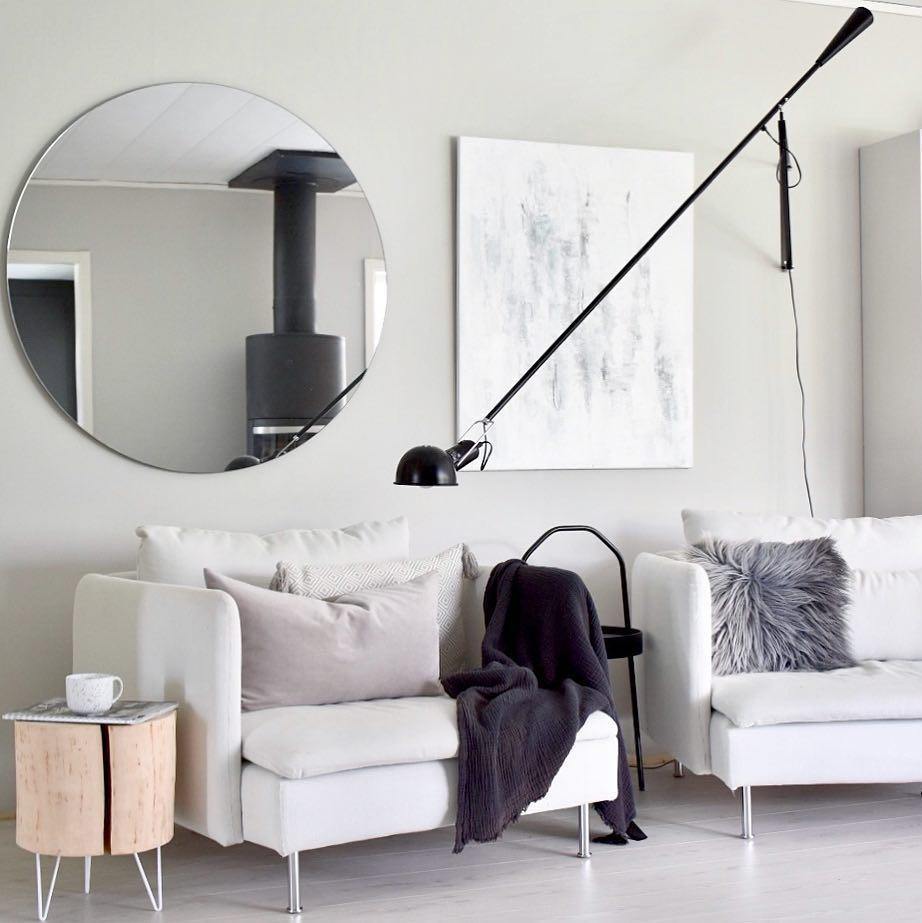 Adjustable Wall Lamp with Swinging Arm and Cast Iron Counterweight, 80.7  inches