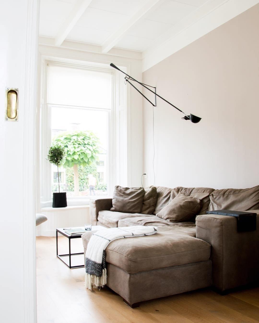 Adjustable Wall Lamp with Swinging Arm and Cast Iron Counterweight, 80.7  inches