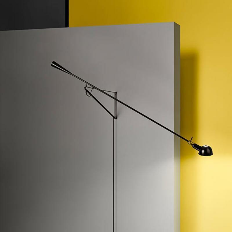 Adjustable Wall Lamp with Swinging Arm and Cast Iron Counterweight, 80.7  inches