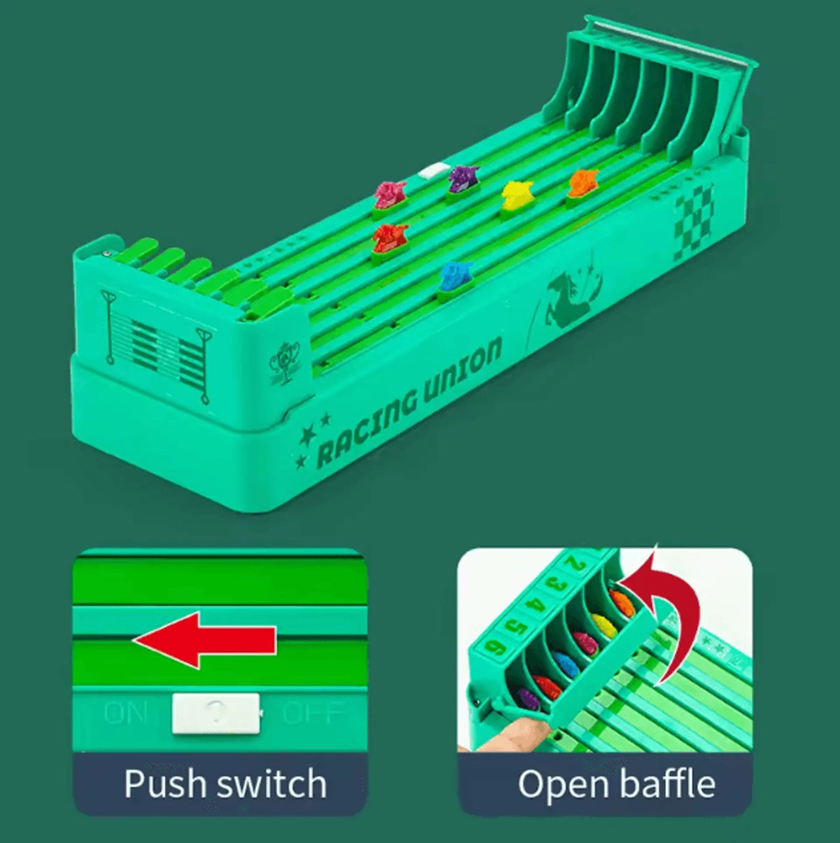 Electric Tabletop Horse Racing Game with Spinning Track and Multiplayer  Action