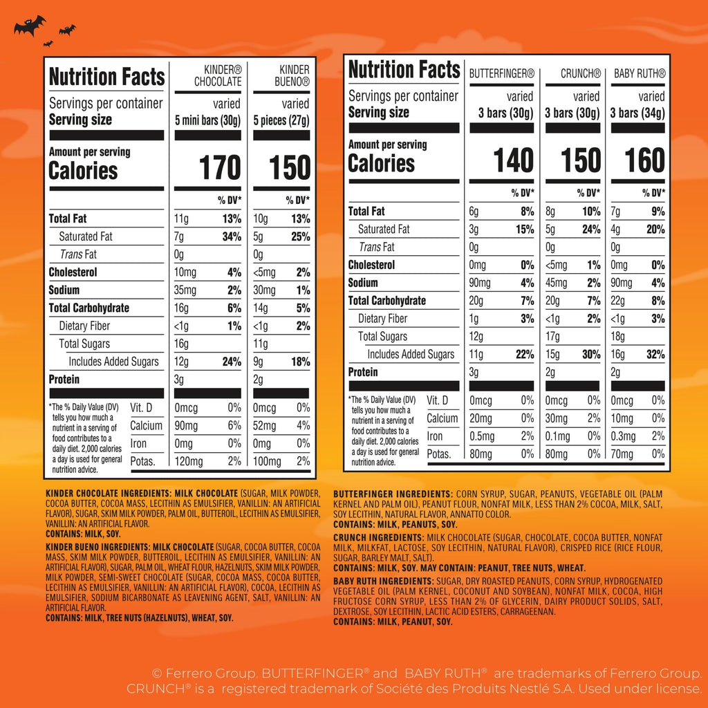Butterfinger, CRUNCH, Baby Ruth & More Halloween Candy Chocolate-y, 36.9 oz