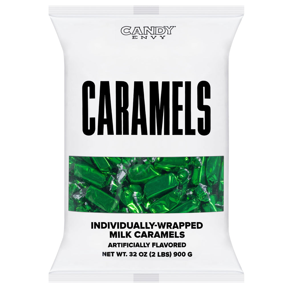 Candy Envy Green Individually Wrapped Caramels - 2 Pound Bag
