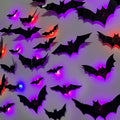 DUHKP 36 Pack Light Up Bats Halloween Decorations, Orange | 3D Stereoscopic Design, Removable Bat Wall Stickers, for Indoor Outdoor Windows & Home Parties