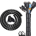 Expandable Coil Cable Sleeve with Spring Loaded Tool and Heat Resistant Material, 2 Meters