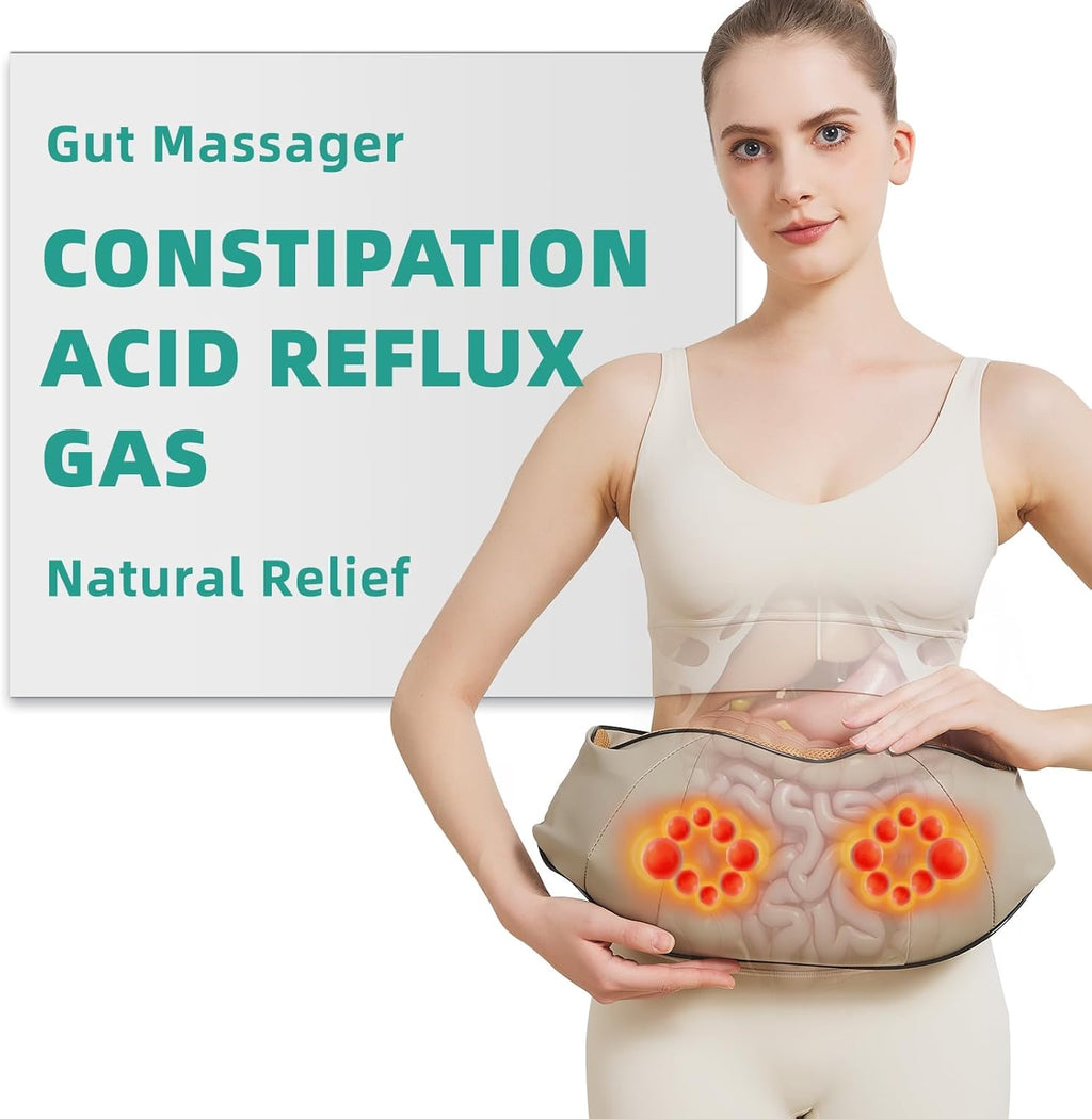 Abdominal Massager with Dual Rotating Heads and Heat Function, 9.8 Inch  Width