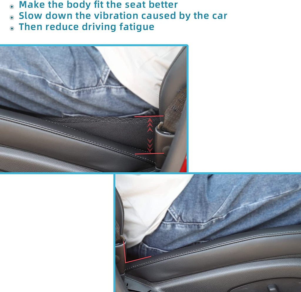 Car Seat Cushion with Memory Foam and 3.5-Inch Height Boost, Removable Breathable Cover