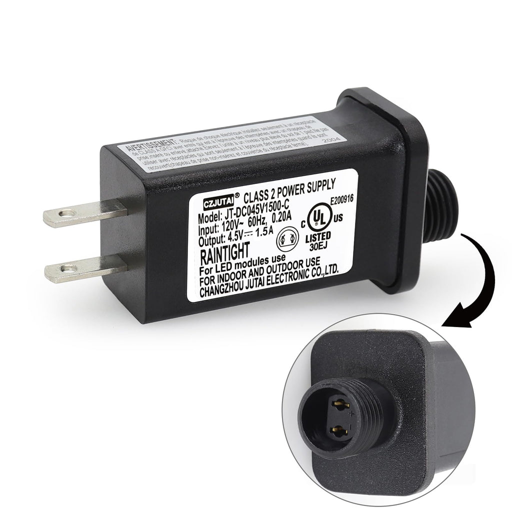 4.5V DC Power Adapter with IP44 Weather Resistance and 1.5A Output for Outdoor Displays