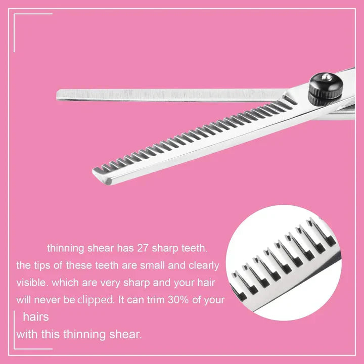 Hair Cutting Scissors Set with Thinning Shears and Styling Combs, 7-Piece  Kit