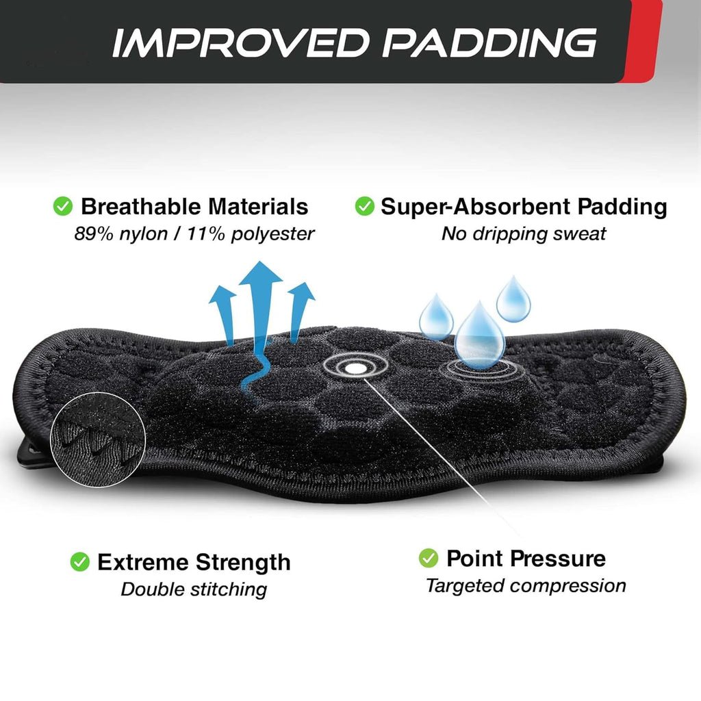 Adjustable Elbow Compression Brace with Three Hook and Loop Straps