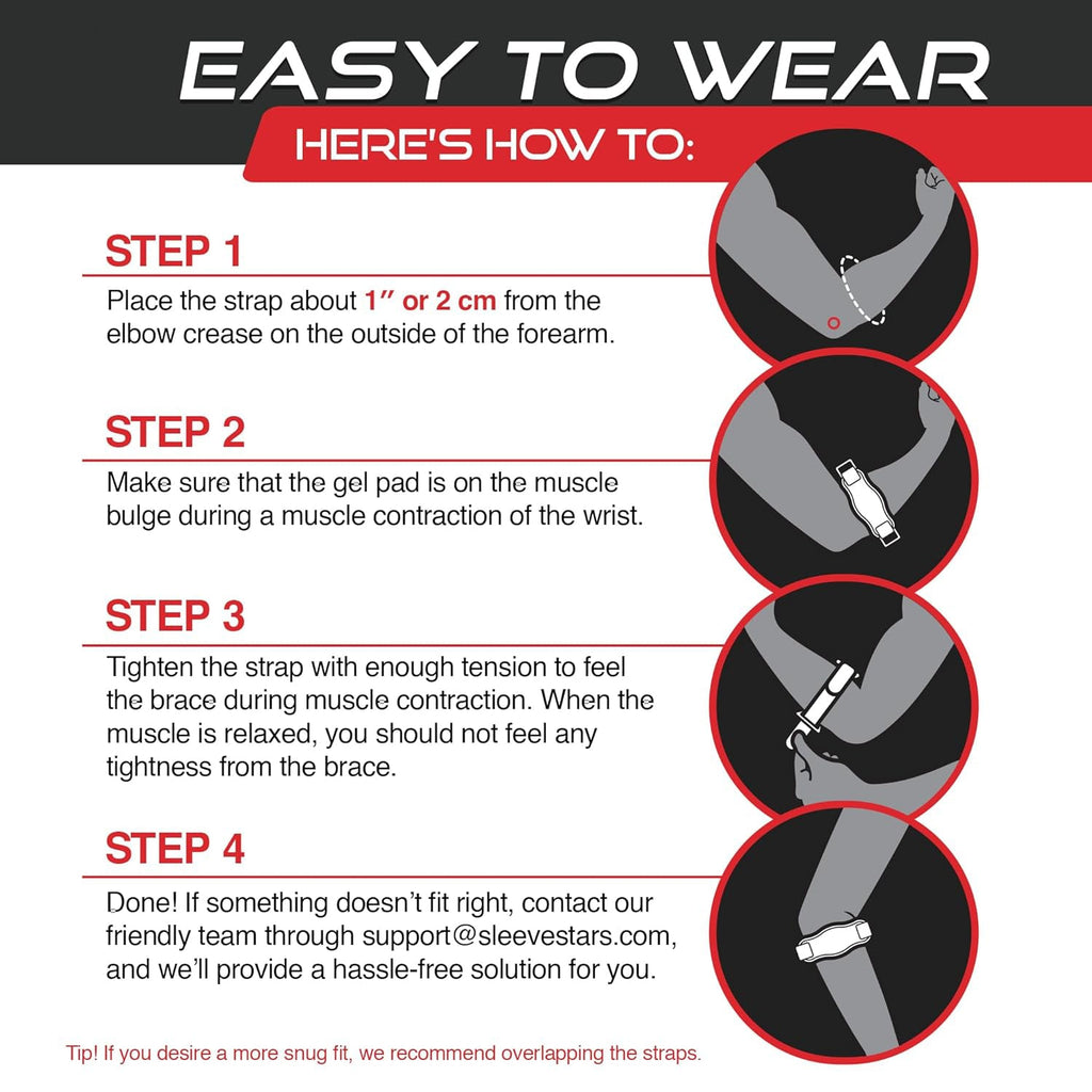 Adjustable Elbow Compression Brace with Three Hook and Loop Straps
