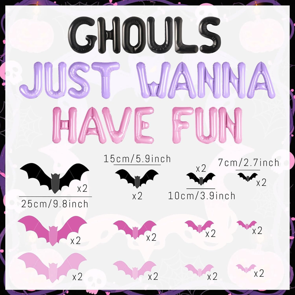 Halloween Bat Letter Balloon Decoration Set - Wall Party Scene Arrangement Combination Accessories