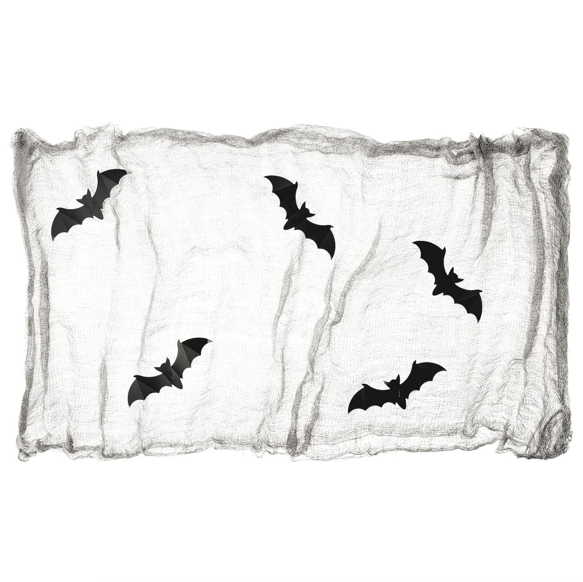 Creepy Gauze Fabric with Bats, Gray, 29.5" x 118", Halloween by Way To Celebrate