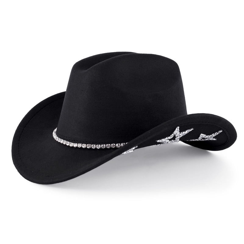 Wowstyle Wide Brim Cowboy Hat for Adult Men Women Cowgirl Hat with Adjustable Leather Band Western Cattleman Cowboy Rodeo Outfit for Outdoor Activities, Parties, Music Festive
