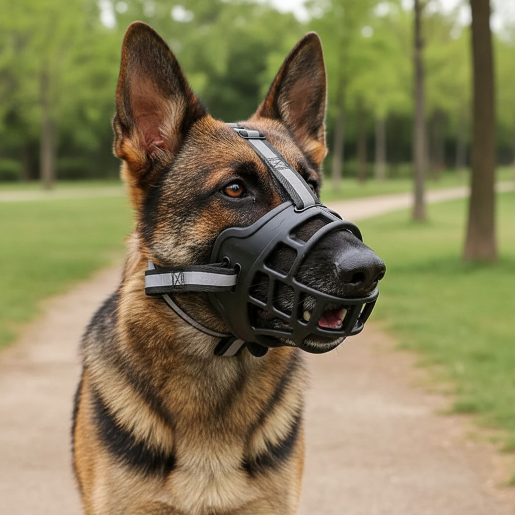 Dog Muzzle with Adjustable Head and Jaw Straps for Reactive  Behavior