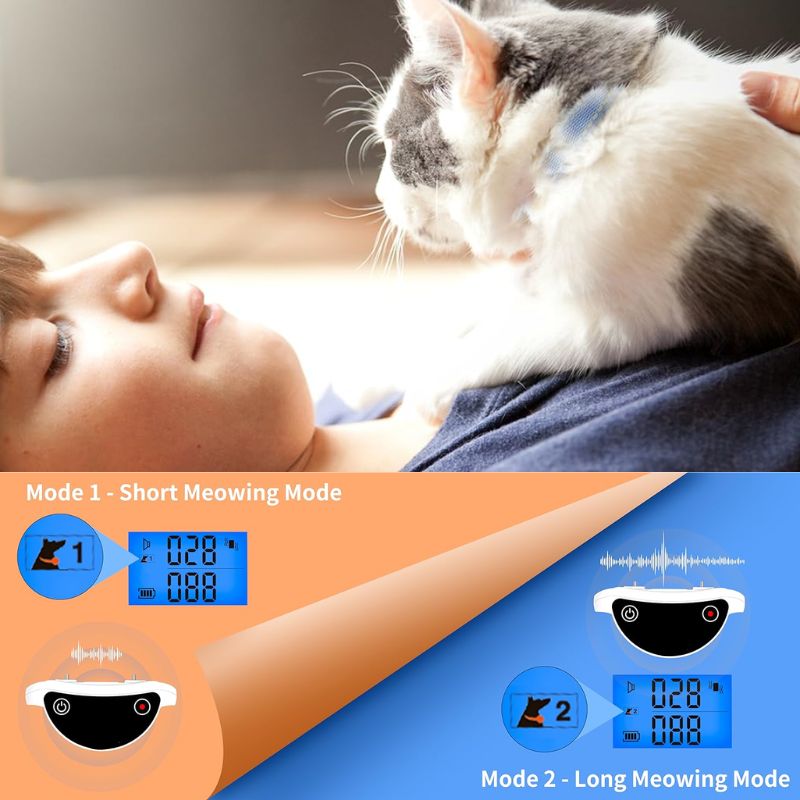 Cat Training Collar with Vibration Detection and Remote Control