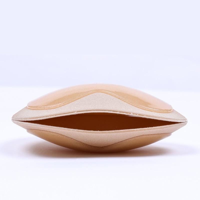Adhesive Bikini Pads with Molded Shape and Silicone Coating,  Reusable