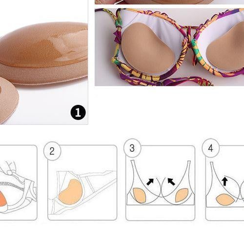 Adhesive Bikini Pads with Molded Shape and Silicone Coating,  Reusable