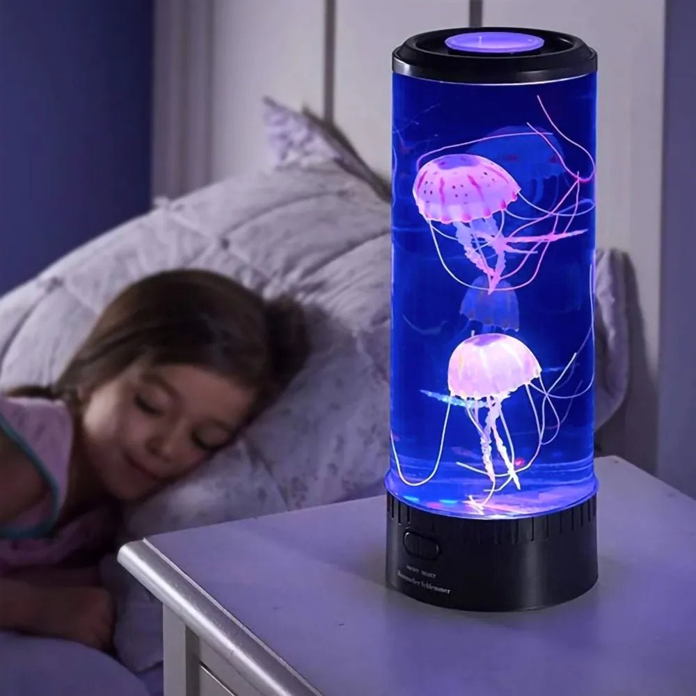 Floating Jellyfish Aquarium Lamp with 5 LED Color Modes and Quiet  Motor
