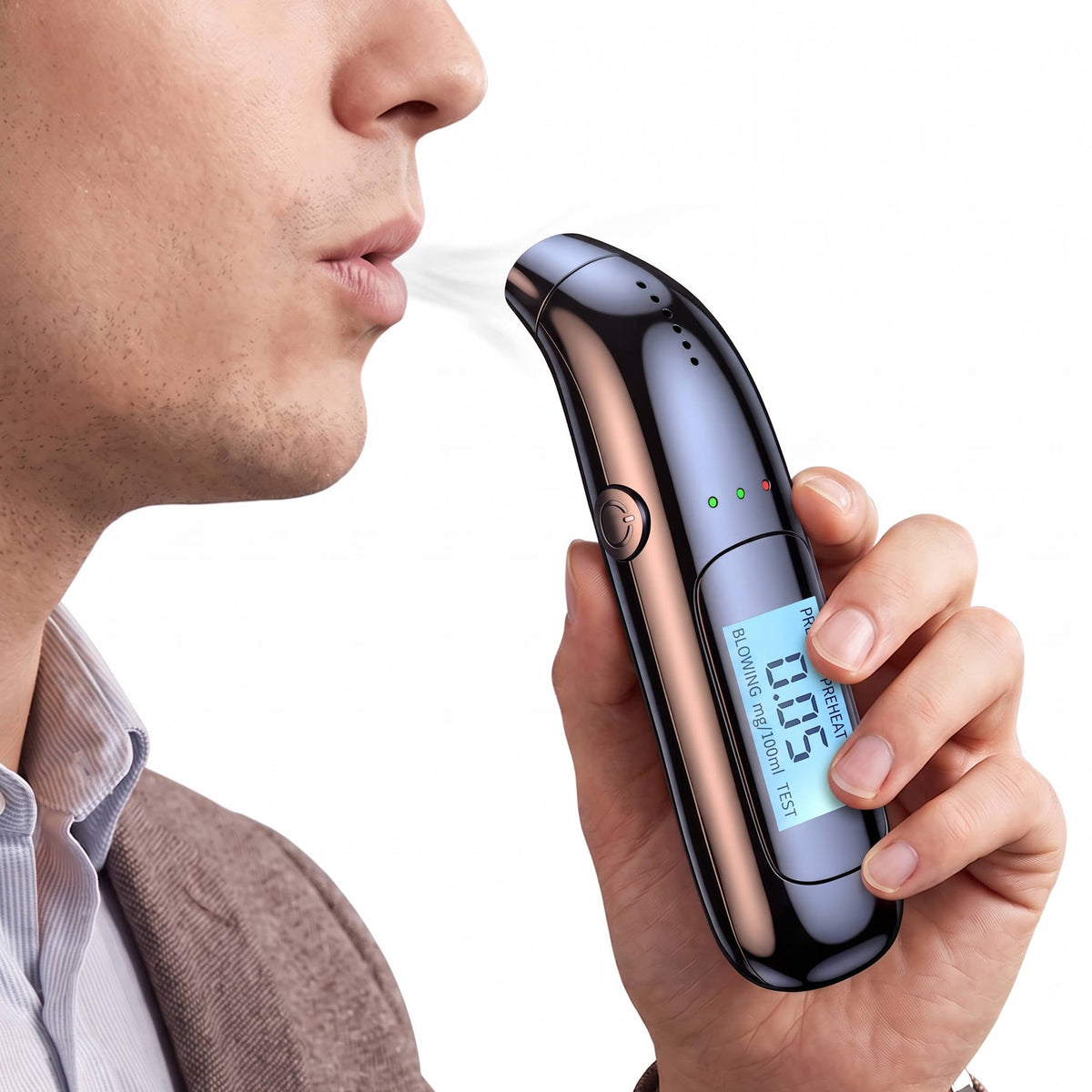 Digital Breathalyzer, Contactless Portable BAC Tester with 2.7K Display, Personal Alcohol Tester