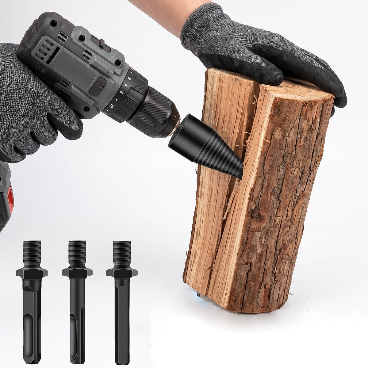 Drill Bits for Wood, Shank Firewood Splitting Drill Bit Works with Any  Drill