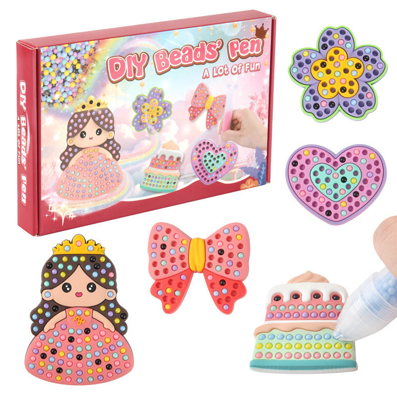 Bead Painting Kit for Kids with Sorted Beads and Picture Templates