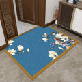 Floral Entryway Mat with Dirt Trapping Surface and Floor Protection
