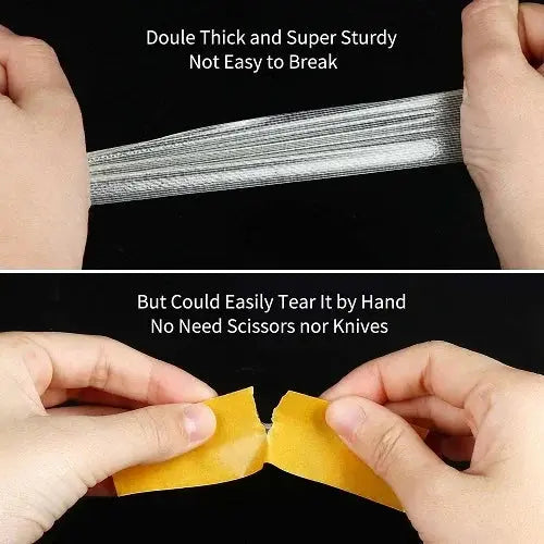 Double-Sided Tape with Reinforced Mesh Core and Clear Adhesive, 2 in x 196 in