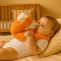 Bottle Feeding Pillow with Curved Holder and Breathable Mesh, Hands-Free Support