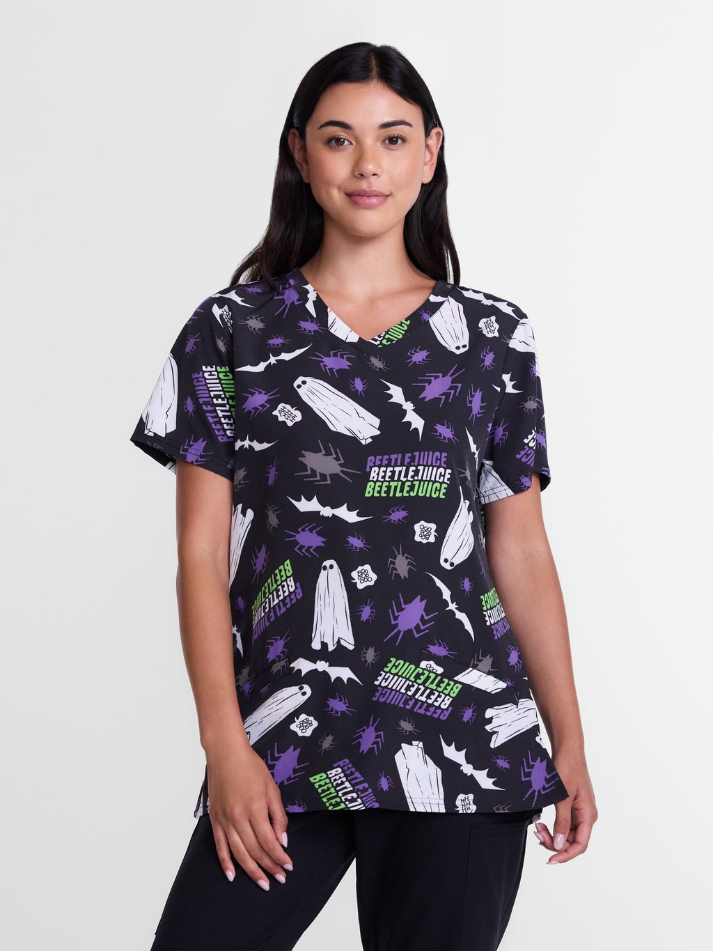 Care Bears Women's Halloween Scrub Top with Short Sleeves, Sizes S-XXXL