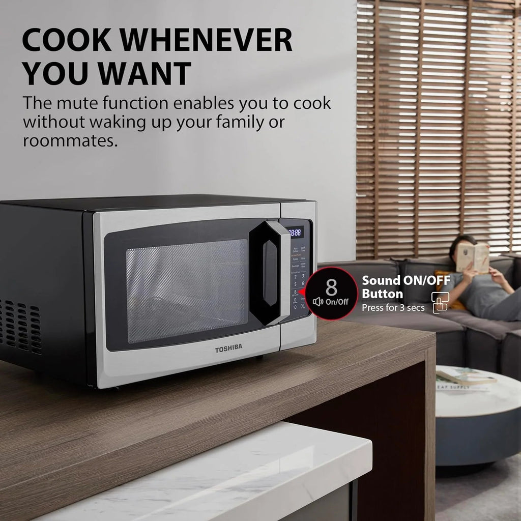 TOSHIBA 4-in-1 Countertop Microwave Oven, 1.5 Cu Ft, 1000W, Silver - ML-EC42P(SS)
