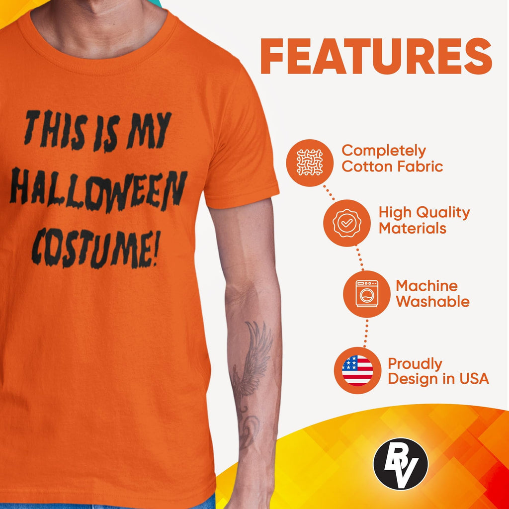 BROOKLYN VERTICAL Adult Halloween Printed T-Shirts Jack O' Lantern Pumpkin Skeleton Fun Costume Designs