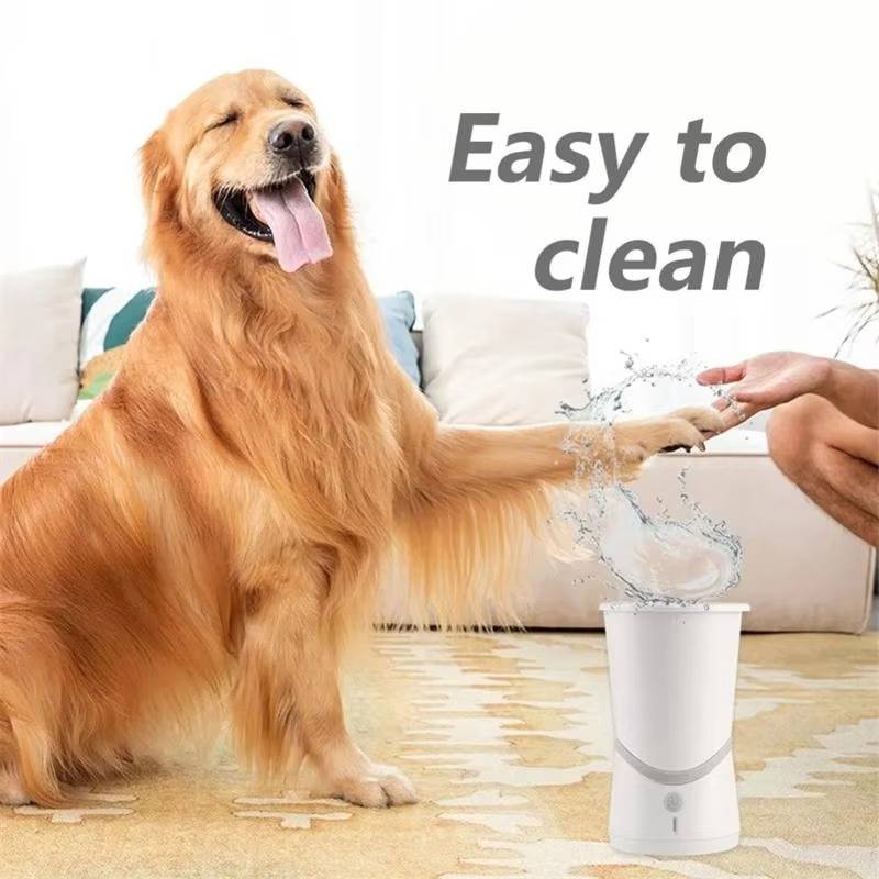 Dog Paw Cleaner with Rotating Silicone Brushes and Dual Speed  Settings