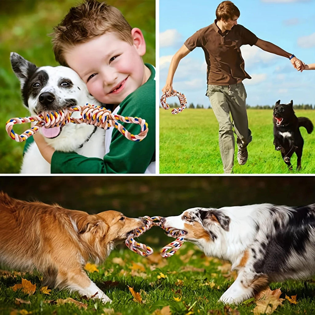 Cotton Rope Dog Toy with Twisted Fibers and Dental Cleaning Action for Medium Large  Dogs