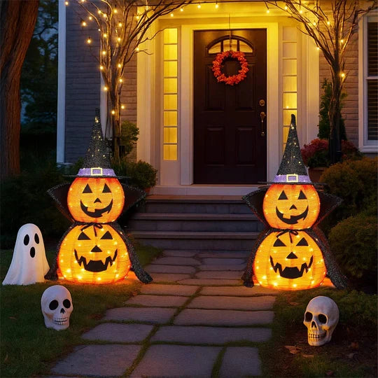 Halloween Collapsible Lighted Pumpkin Decoration Indoor Outdoor