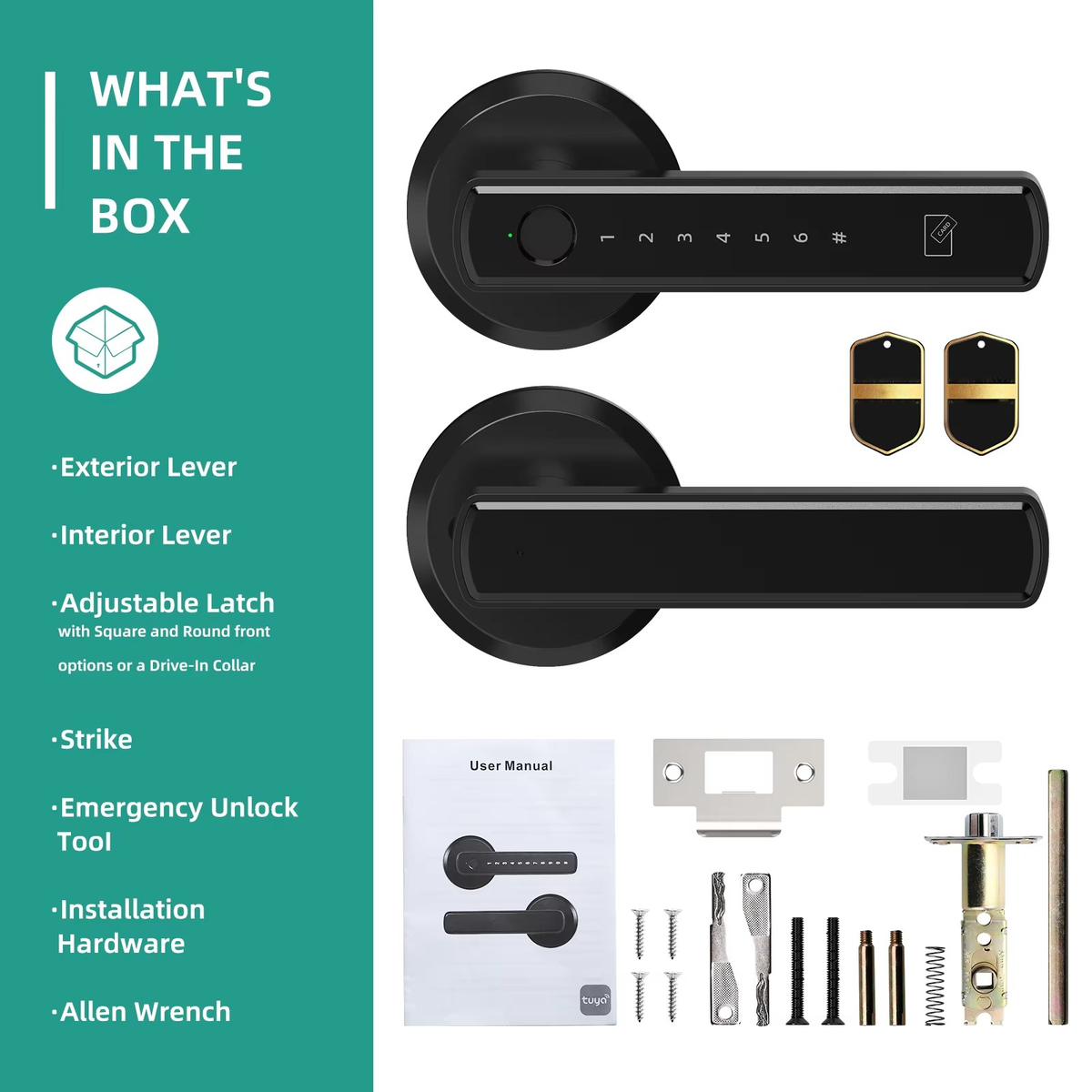 Biometric Door Lock with Fingerprint Scanner and Keypad, Key Fob  Entry