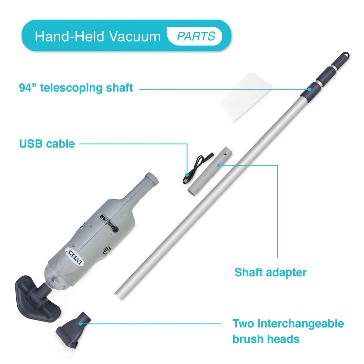 Cordless Pool Vacuum Cleaner with Dual Brush Heads for Above Ground  Pools