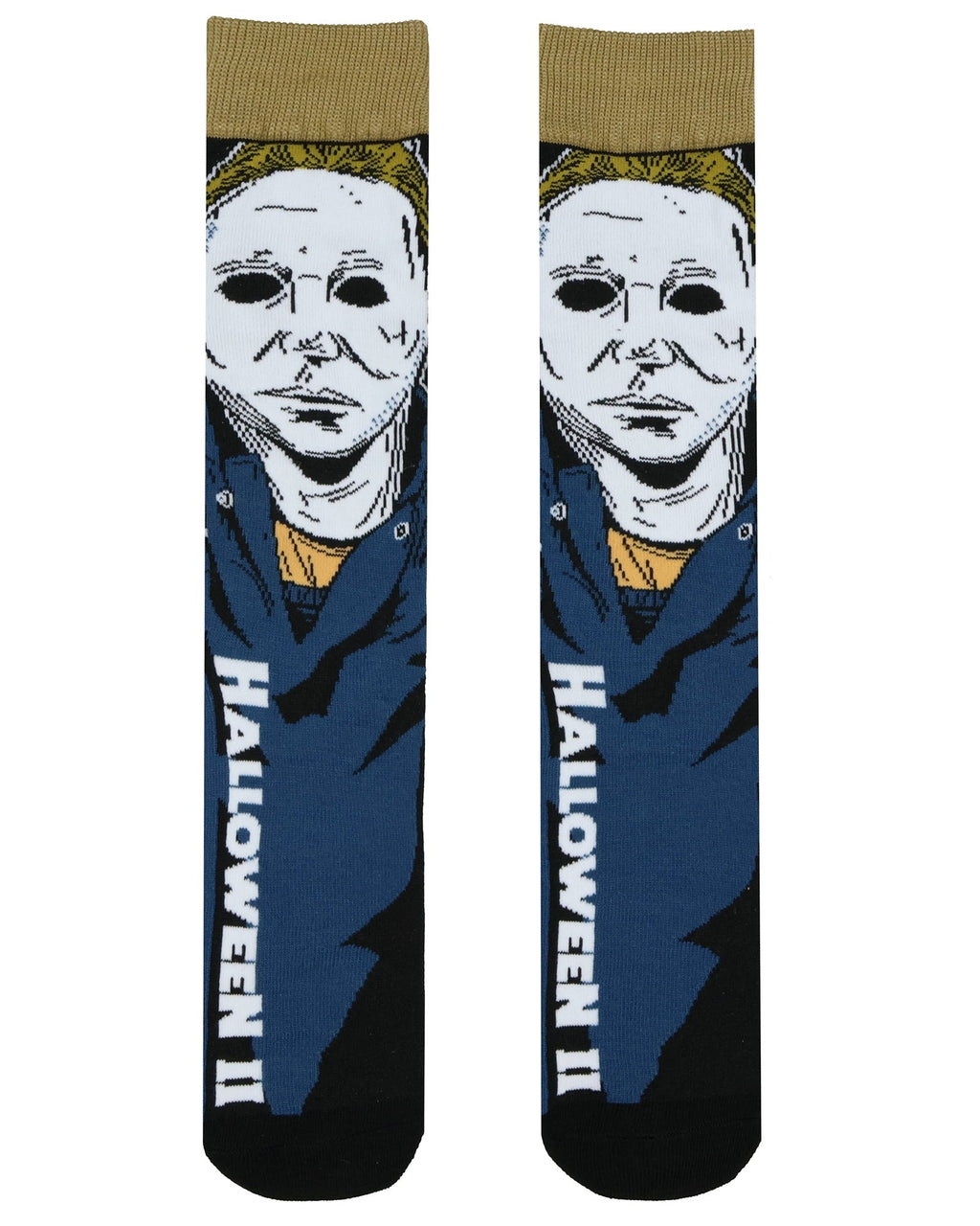 Halloween II Socks Men's Michael Myers 2-Pair Adult Horror Novelty Mid-Calf Crew Socks (Fits Shoe Size 6-12)