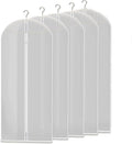 Clear Garment Storage Bags with Breathable Vinyl Acetate and Full Zipper, Set of 5