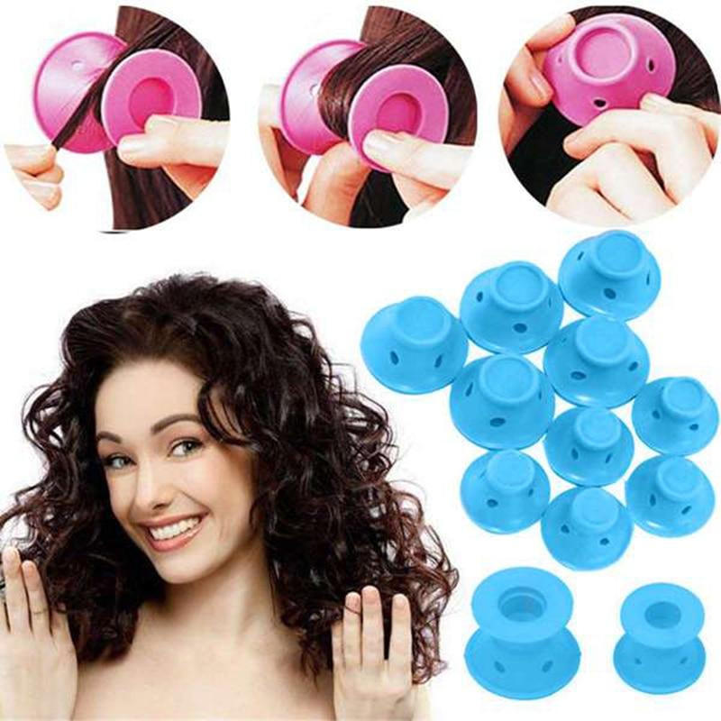 Heat-Free Silicone Hair Curlers with Medical Grade Material, Set of  10