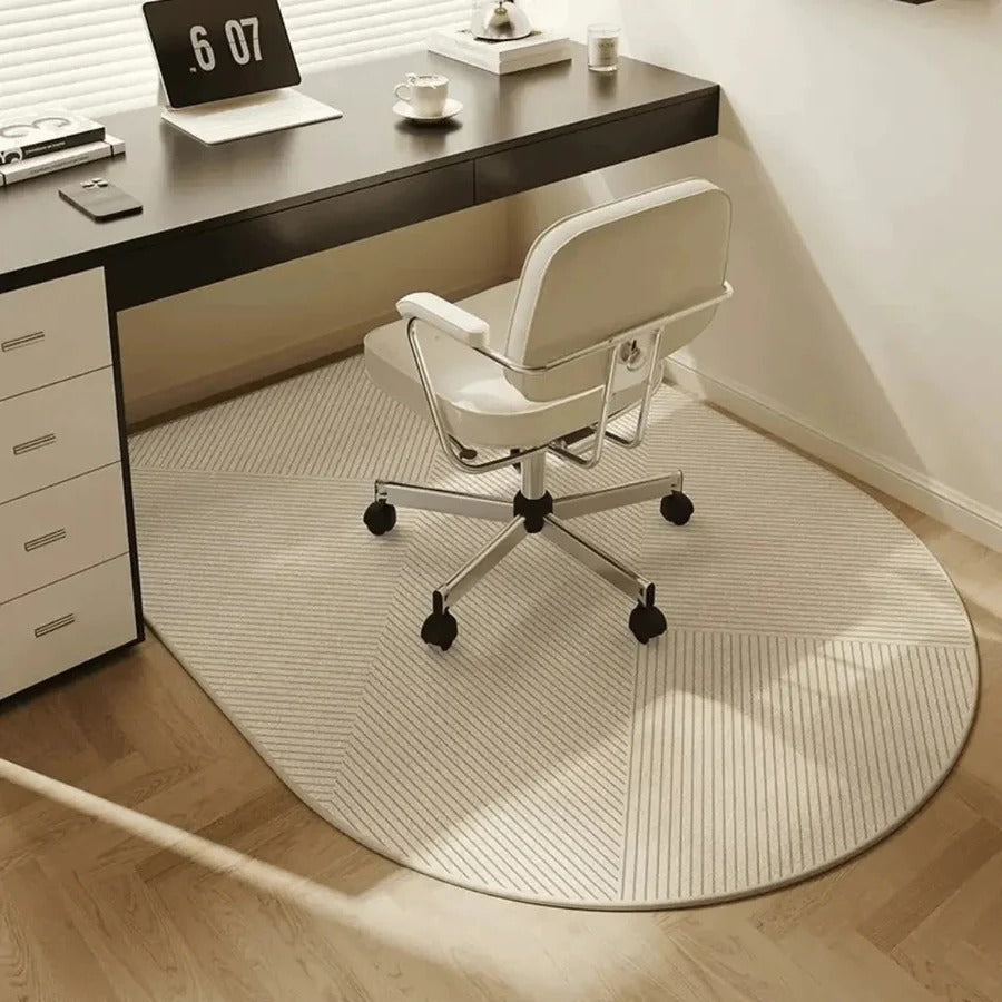 Chair Mat for Hardwood Floors with Non-Slip Backing and Short-Pile Velour, 35x24 in