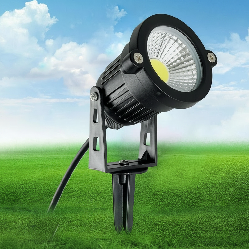 12V LED Landscape Spotlight with 270-Degree Adjustable Head and Ground Spike, 10-Pack